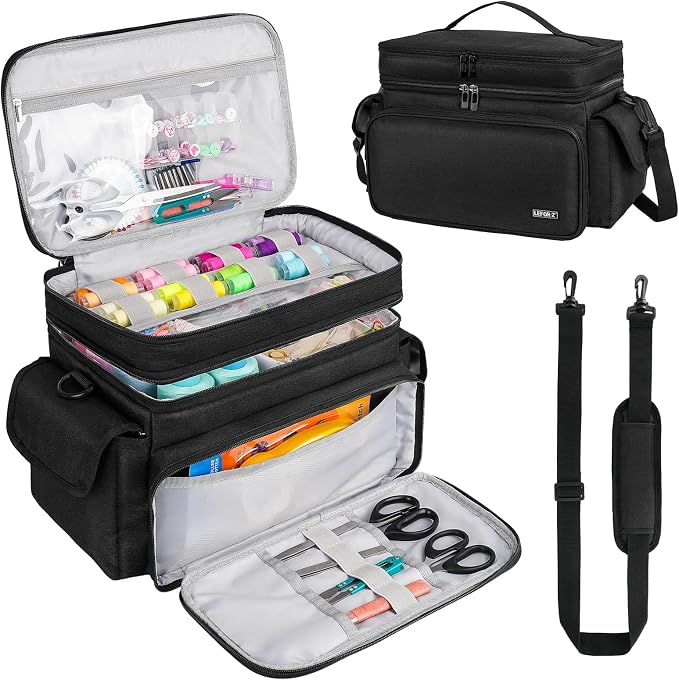 LEFOR·Z Large Sewing Supplies Organizer, Double-Layer Sewing Accessories by LEFOR%C2%B7Z