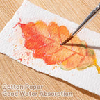 Prudiut 50 Sheets Cotton Watercolor Paper, 300 GSM, 2 x 3.5 inch Deckled Edge - Image 4