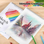 4 Pack Sketch Book, 9 x 12 Inch Sketchbook, 68lb/100gsm Spiral Bound Sketch Pad - Image 6