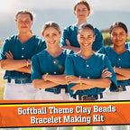 Ferreve 4200 Pcs Softball 12 Strands Clay Beads Bracelet Making Kit, 100 Letter - Image 5