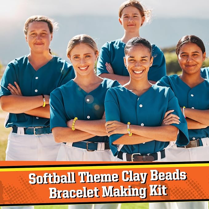 Ferreve 4200 Pcs Softball 12 Strands Clay Beads Bracelet Making Kit, 100 Letter - Image 5