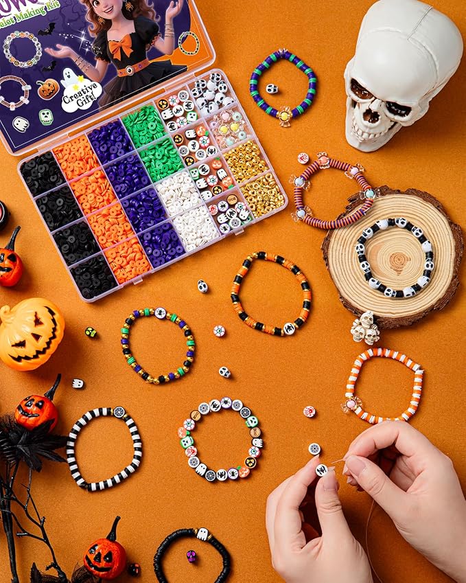 Taybonds Halloween Clay Beads Friendship Bracelet Making Kit - Image 4