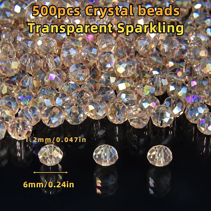 500Pcs 6mm Crystal Glass Beads for Jewelry Making Beads for Bracelets Necklace - Image 3