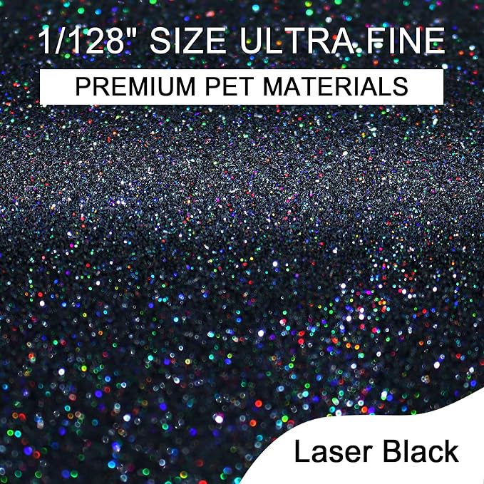 Ceya Holographic Ultra Fine Glitter Powder, 1.1LB/17.63OZ Laser Black Glitter - Image 2