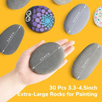 Simetufy 30Pcs Large Rocks for Painting 3.3-4.5Inch Natural River Stones for DIY - Image 2