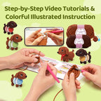 Mewaii Crochet Kit for Beginners, 5 Pack Dachshund Dog Craft Set | 40% Extra - Image 2