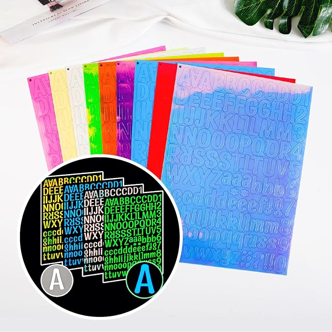 9 Sheets Glow in The Dark Letter & Numbers Stickers - Image 2