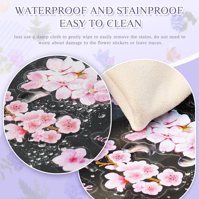 160Pcs Natural Flower Stickers for Scrapbooking, Self-Adhesive Transparent - Image 3
