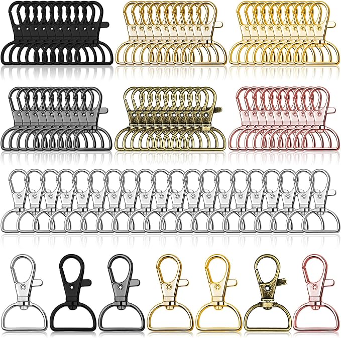 Swivel Clasp Hooks, Anezus 80Pcs Key Chain Clip Hooks, D Ring Clip Lanyard by anezus