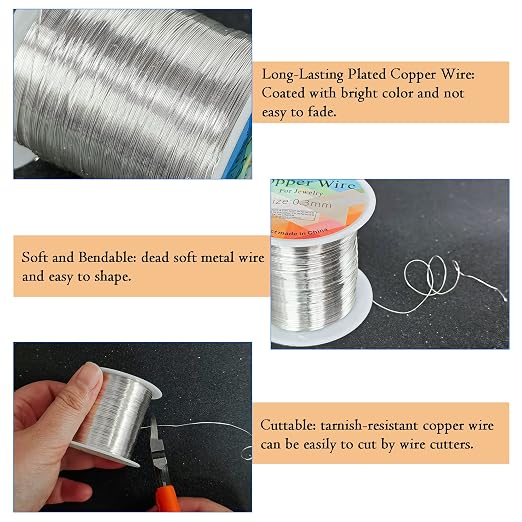328 Feet Tarnish Resistant Copper Wires 28 Gauge Jewelry Craft Wires Beading - Image 3