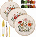 Lyksgir 3 Sets Punch Needle Kits, Flowers Punch Embroidery Kits | DIY Easy by Unknown