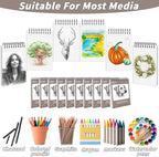 20 Pack 800 Sheets Heavyweight Sketchbook 5.5" x 8.5" 200GSM Very Thick Mixed - Image 4