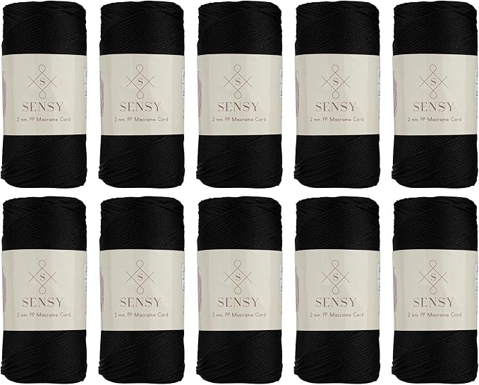 10 Skeins of Sensy Premium 2mm 251 Yards Polyester Rope 100% Polypropylene Cord by SSENSY