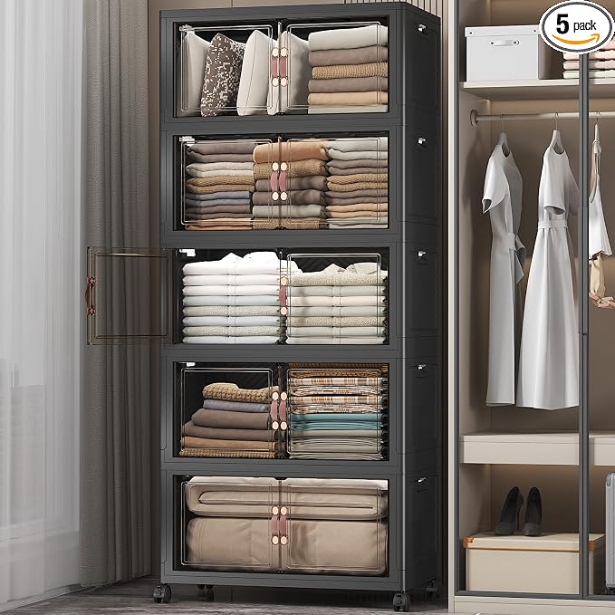 UAMFURI Stackable Storage Bins, 560QT Collapsible Drawers by UAMFURIDirect