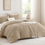 Andency Taupe California King Comforter Set, Boho Cal King Soft Warm Tufted - Image 3