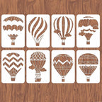 INFUNLY 8pcs Hot Air Balloon Wall Stencils - Image 2