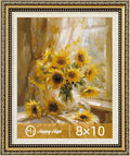 HappyHapi 8x10 Picture Frame Gold, Vintage Frames, 1 Pack | Vintage Picture by Happyhapi
