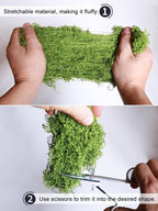 Forlaoers 5.3oz Light Green Artificial Floral Moss Fake Moss Faux Plant - Image 8