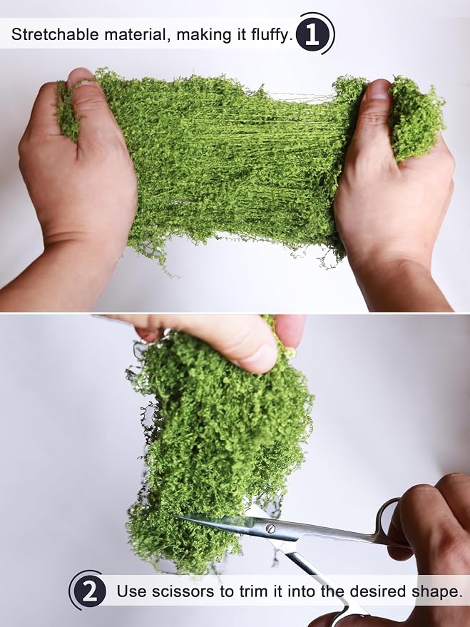 Forlaoers 5.3oz Light Green Artificial Floral Moss Fake Moss Faux Plant - Image 8