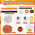 Ferreve 4200 Pcs Basketball 12 Strands Clay Beads Bracelet Making Kit, 100 - Image 2