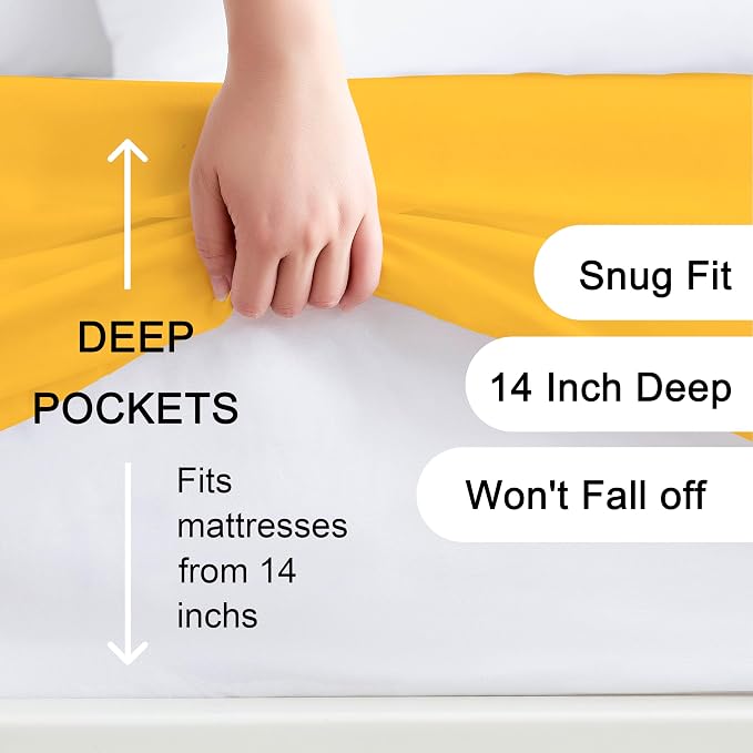 Hotella 100% Microfiber King Size Fitted Sheet Only, Fit - Image 2