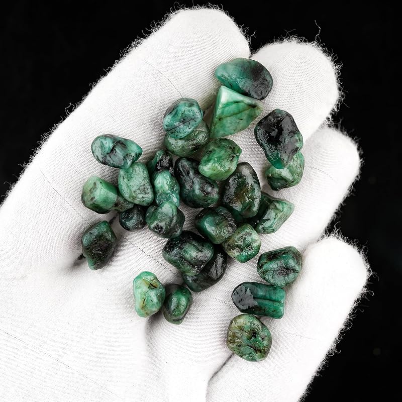 ColouredRocks 100 carats Green Emerald Tumbled Crystals, Raw Stones, Rough - Image 4