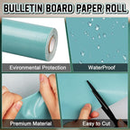 Inkspire Calming Blue Bulletin Board Paper Roll, 14.8FTx18.5IN Large Reusable - Image 3