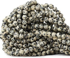 60PCS 6mm Natural Dalmatian Stone Round Loose Beads by CHEAVIAN