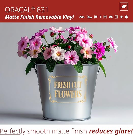 ORACAL 631 Matte Saffron Vinyl Durable Roll Easy to Weed Permanent Adhesive - Image 3