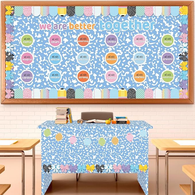 Composition Blue Bulletin Board Paper Roll Blue Dot Bulletin Board Background - Image 3