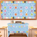 Composition Blue Bulletin Board Paper Roll Blue Dot Bulletin Board Background - Image 3
