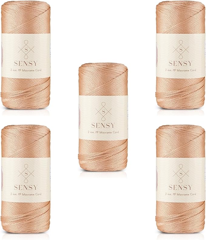 5 Skeins of Sensy Premium 2mm 251 Yards Polyester Rope 100% Polypropylene Cord by SSENSY