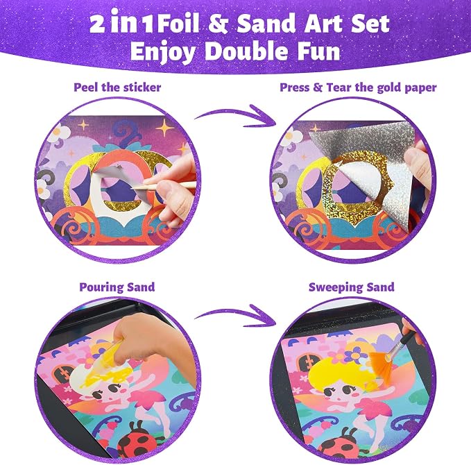 2 in 1 Foil Fun & Sand Art Kits - Image 3