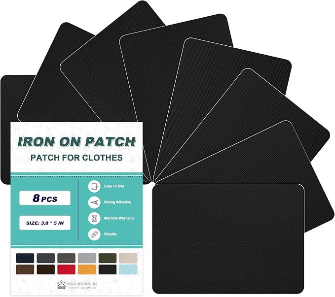 Iron on Patches for Clothes, 8 Pieces Patches for Cloth, 100% Cotton Fabric by ForABetterHomeLife