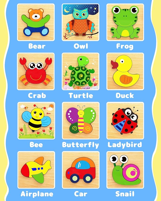 Bekayshad Wooden Puzzles Toddler Toys Gifts - Image 4