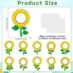 60pcs Sunflower Theme DIY Cutouts Sunflower Bulletin Board Decoration Set - Image 2