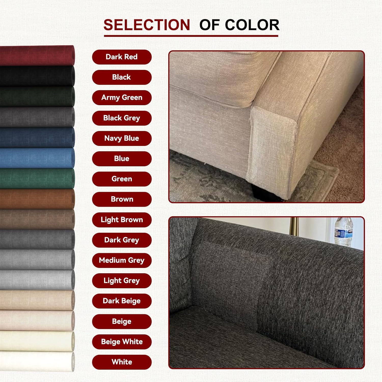 Linen Repair Tape 4x79 inch, Self Adhesive Fabric Patches, Linen Patch Tape Kit, Fabric Repair Tape for Couch Sofas, Headboards, Chairs, Pillows, Curtains, Couches - Black