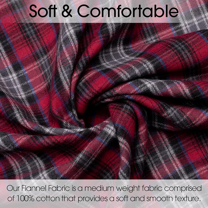 Pico Textiles 25 Yards Bolt Red and Gray Tartan Plaid Flannel Fabric - Image 3