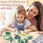ijbnhd 8 Pcs Leaf Diamond Art Coasters Kit, Diamond Painting Coasters | Leaf - Image 4