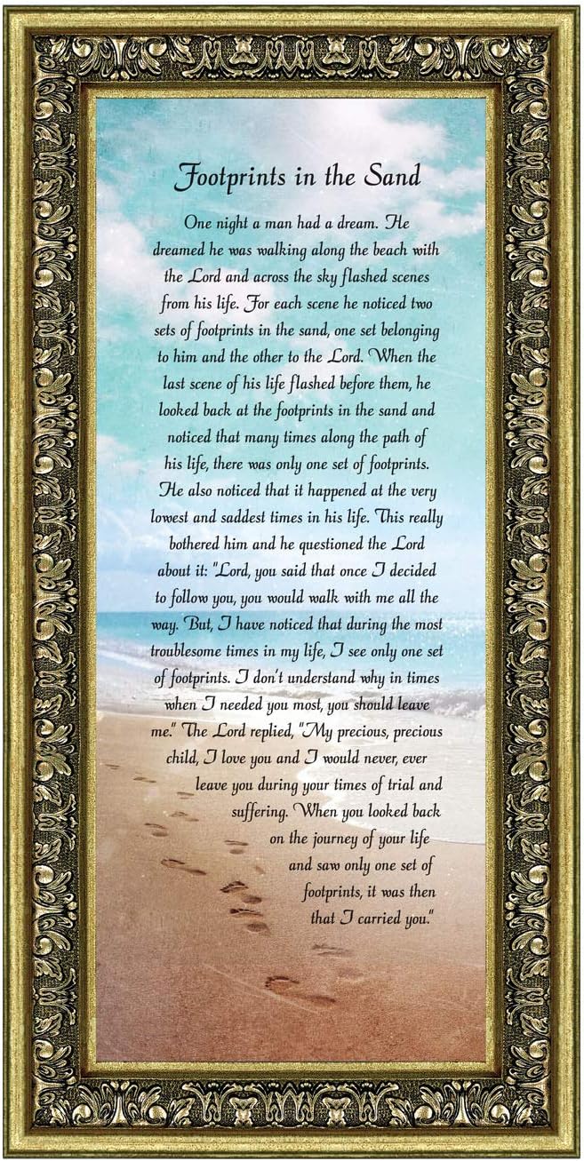 Footprints in the Sand Inspirational Wall Art, Beach Decor, Christian Gifts - Image 2