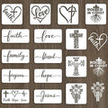 INFUNLY 15pcs Christian Stencil by INFUNLY