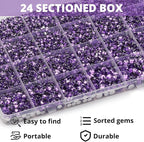 32000Pcs Amethyst Rhinestones for Bedazzling, 6mm Flatback Gems Bedazzler Kit - Image 3