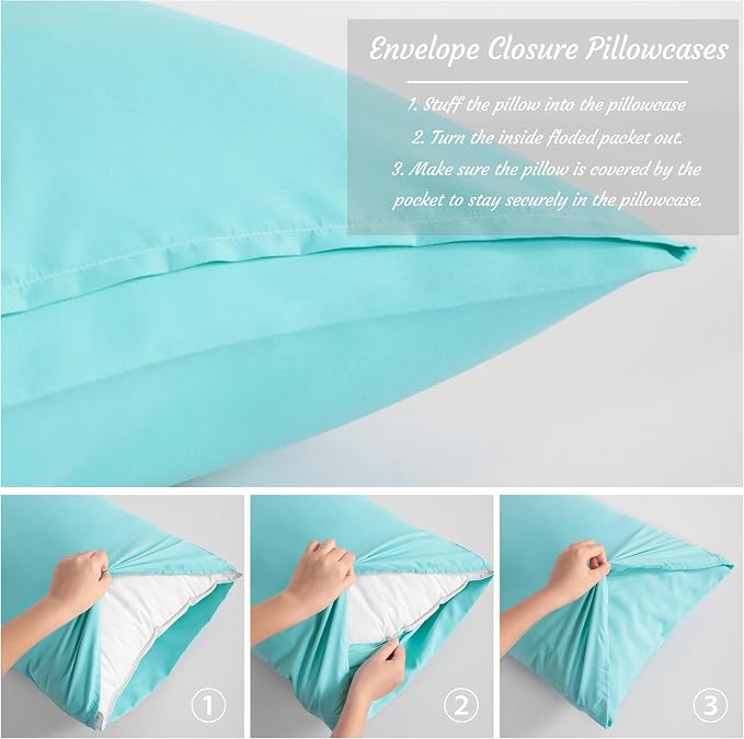 NTBAY King Pillow Cases Set of 2, 2 Pack Brushed Microfiber 20x40 Pillow Cases - Image 4