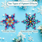 30 Sets Winter Snowflake Suncatchers Craft Kits DIY Glow In The Dark Window - Image 4