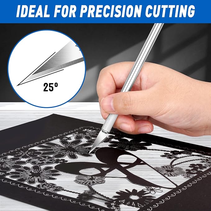DIYSELF 100 PCS Exacto Knife Blades, SK5 Carbon Steel #11 Exacto Blades Refill - Image 2