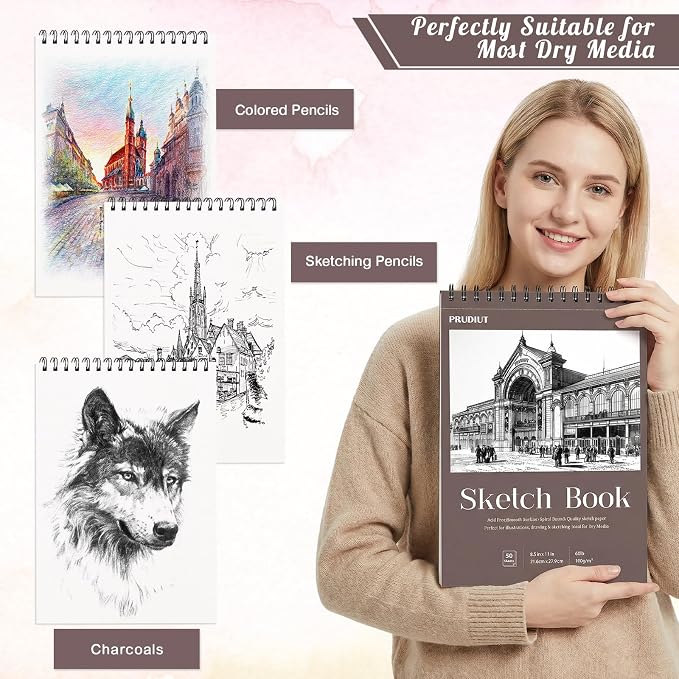 4 Pack Sketch Book 8.5×11 inch, Spiral Bound Sketch Pad 50 Sheets, Acid-Free - Image 6