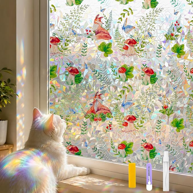 Countewol Privacy Window Films Stain Glass Cling No Glue Anti-UV Window Sticker by Countewolwindowfilm