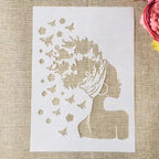 TIAMECH A4 Reusable Butterflies Hairstyle Girl Stencil - Image 2