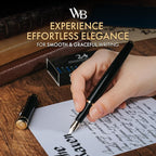 Wordsworth & Black Fountain Pen Set, 18K Gilded Broad Nib, Includes 24 Pack Ink - Image 2