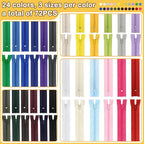 Zippers, DOITEM 72 pcs Zippers for Sewing 8 Inch 16 Inch 24 Inch Multicolor - Image 3